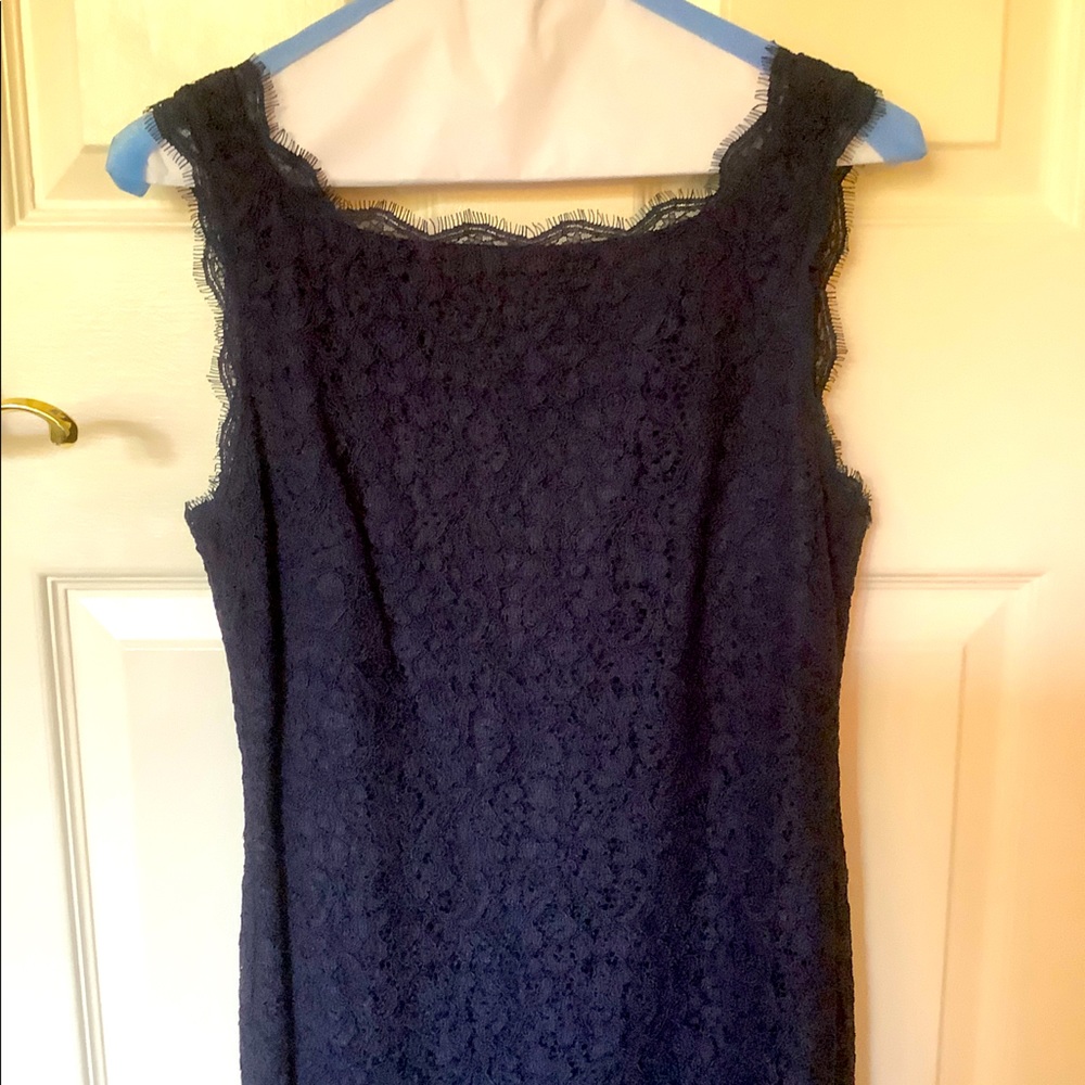 Adrianna Papell navy blue lace dress- size 6p